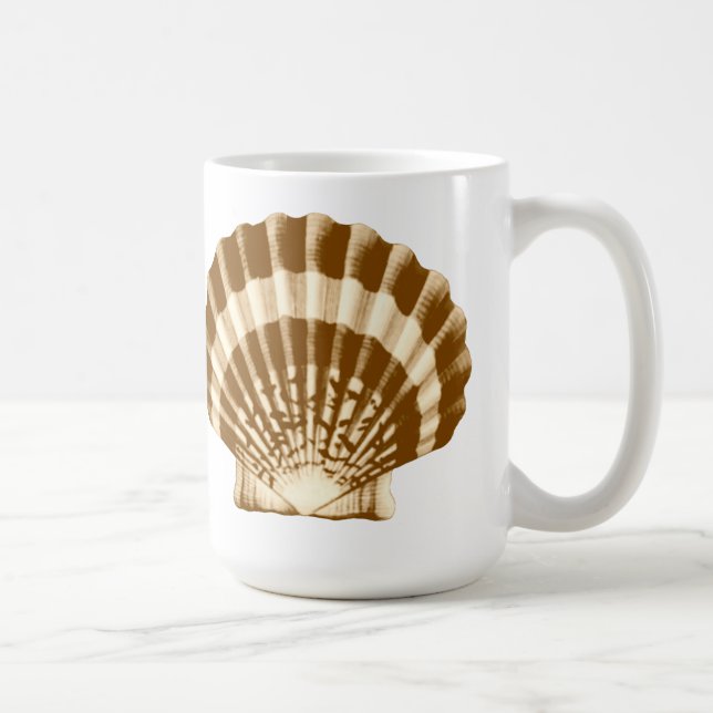 Seashell - brown and beige coffee mug (Right)