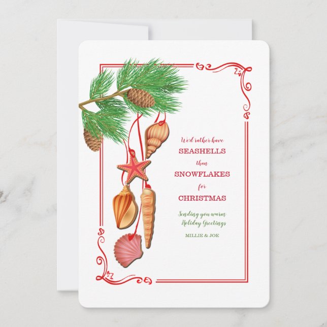 Seashell Christmas Holiday Card (Front)