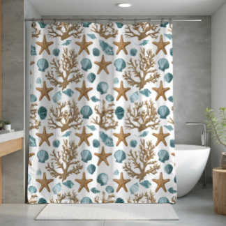 Seashell Coastal Beach Bathroom Decor Design 394