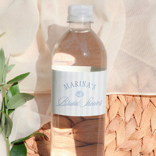 Seashell Coastal Bridal Shower Water Bottle Label