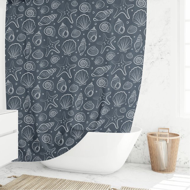 Seashell Coastal Nautical Boho Beach Dark Blue (Creator Uploaded)