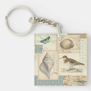Seashell Collage Keychain
