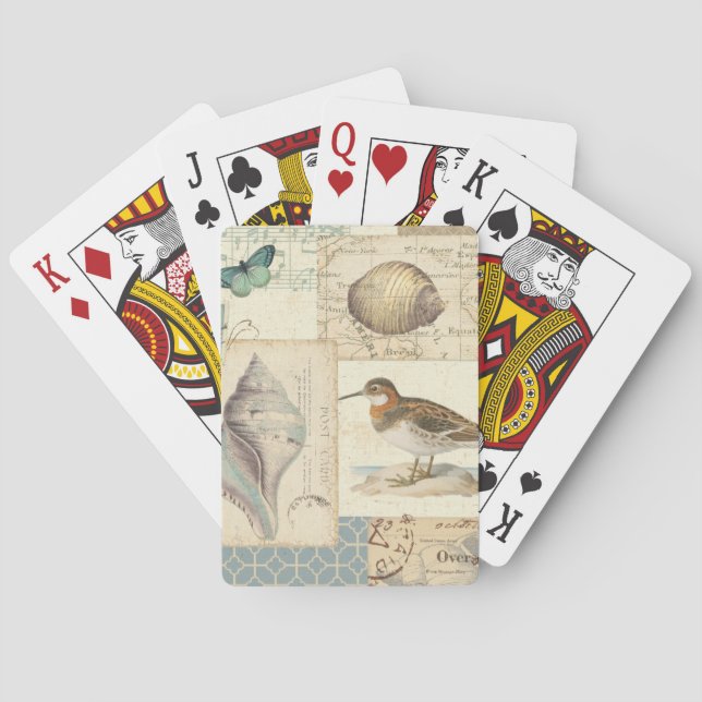 Seashell Collage Playing Cards (Back)