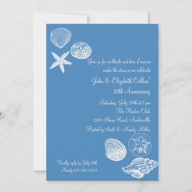 Seashell Collection Anniversary Party Invitation (Front)