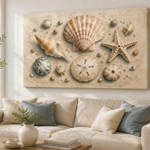 Seashell Collection Canvas Print Watercolor