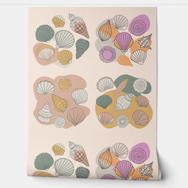Seashell. Colour Blobs Wallpaper (Unrolling)