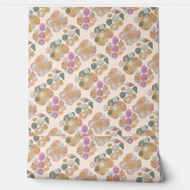 Seashell. Colour Blobs Wallpaper (Unrolling)