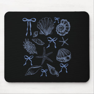 Seashell Coquette Bow Hawaii Beach Summer Vacation Mouse Pad