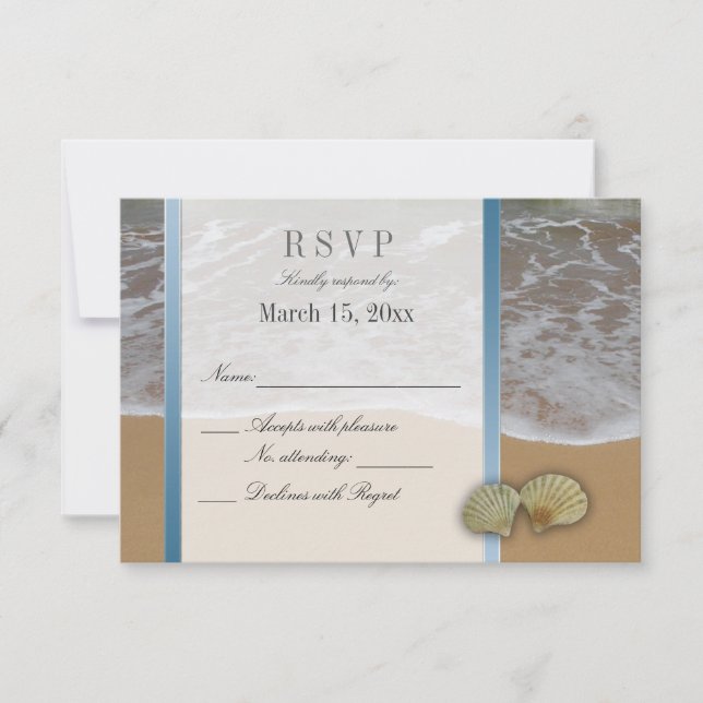 Seashell Destination Wedding DIY RSVP (Front)