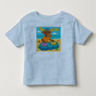 Seashell DJ Moose – Music Lover’s Beach Toddler T-shirt