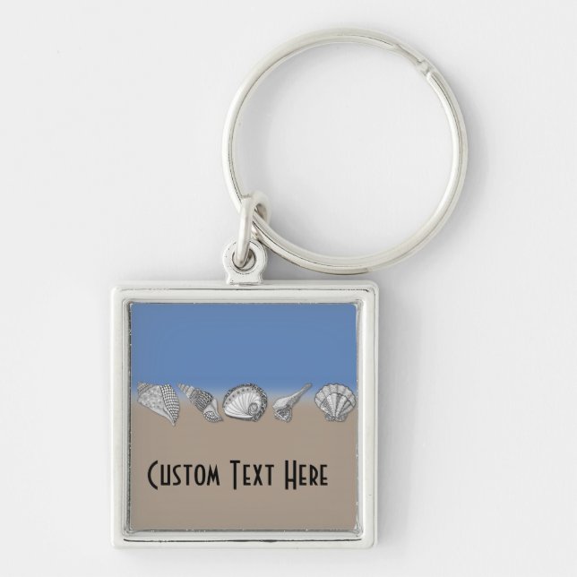 Seashell Drawing Art Keychain (Front)