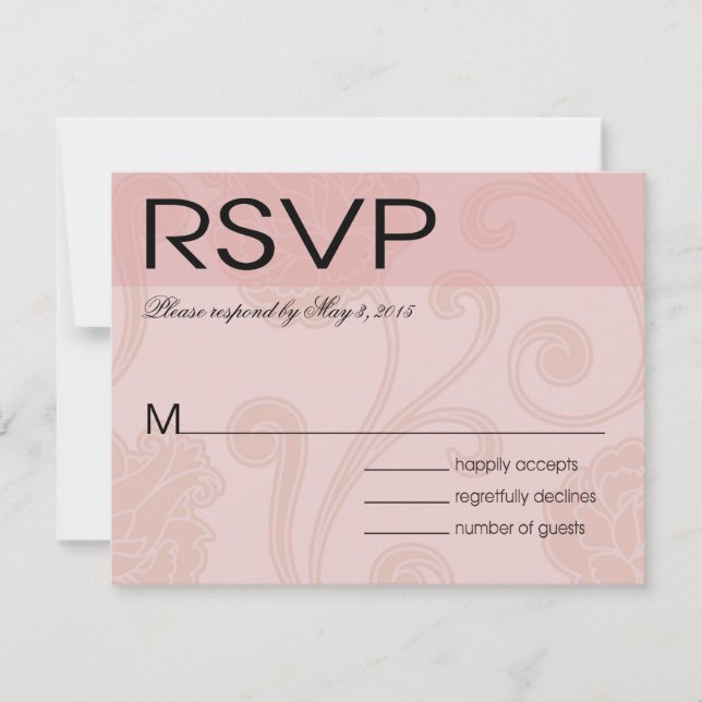 Seashell Dreams Beach Wedding RSVP pink (Front)