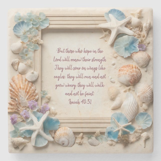 Seashell Dreams Frame  Stone Coaster (Front)