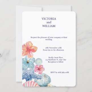 🌊 Seashell Dreams Wedding Invitation 🌊