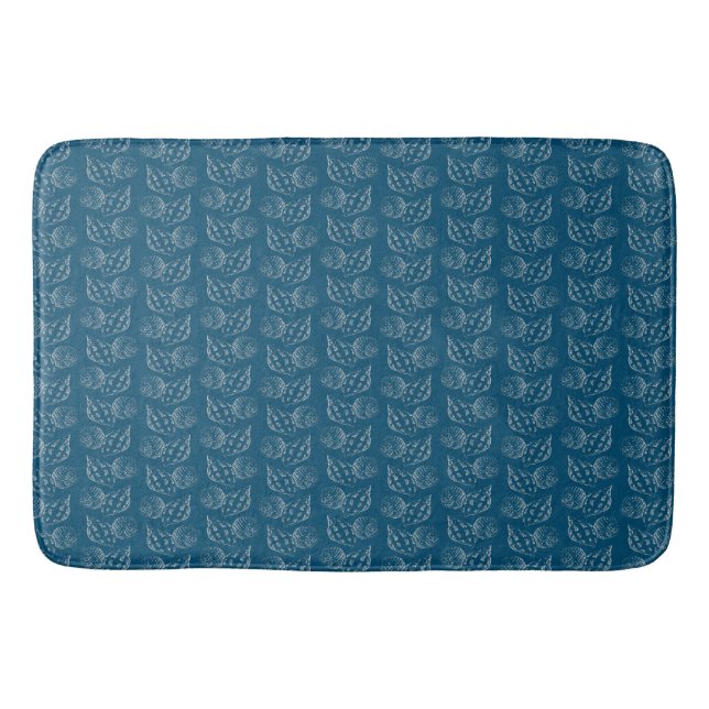 Seashell elegant pattern wrapping paper bath mat (Front)