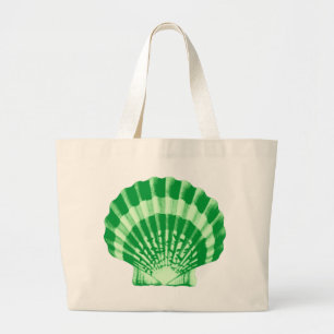 Seashell - emerald and mint green large tote bag