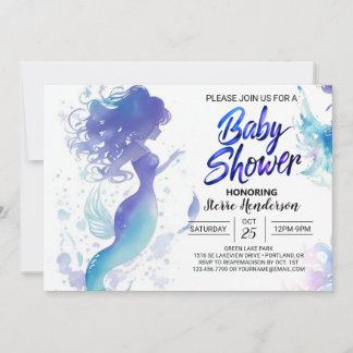 Seashell Fantasy: Mermaid Baby Shower Invitation