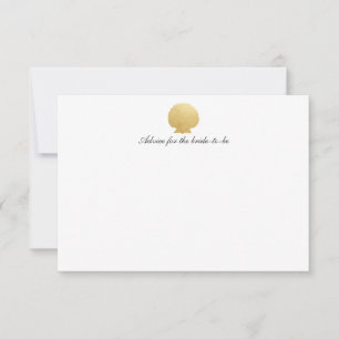 Seashell Faux Gold Foil   Ocean Wedding Advice Card