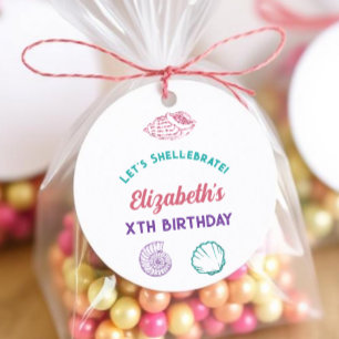 Seashell Girls Birthday Favour Tags