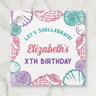 Seashell Girls Birthday Favour Tags