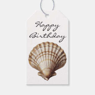 Seashell Happy Birthday Gift Tags