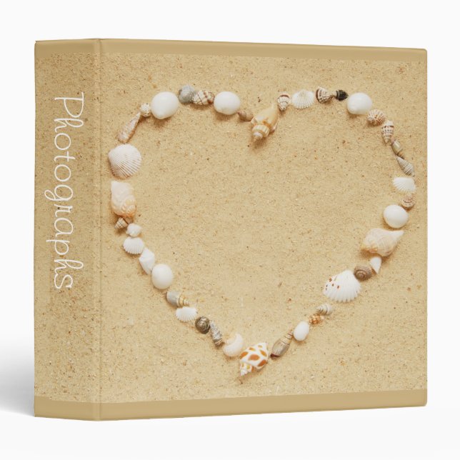 Seashell Heart 1.5" Photo Album Binder (Front/Spine)
