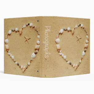 Seashell Heart with Starfish 1.5" Photo Album Binder