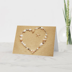 Seashell Heart with Starfish Card
