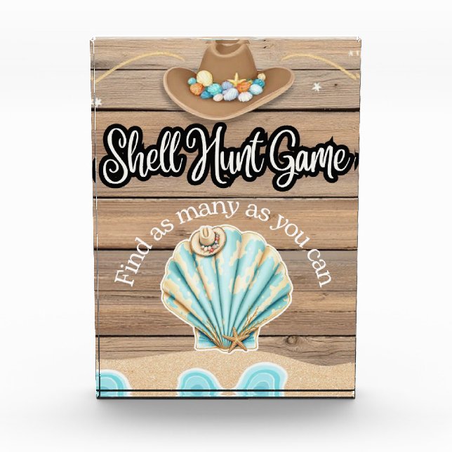 Seashell Hunt Sign Photo Block (Front)