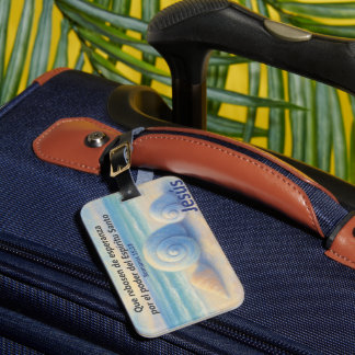Seashell Label with Romans Verse Luggage Tag