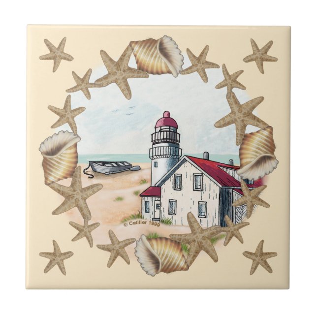 Seashell Lighthouse tile (Front)