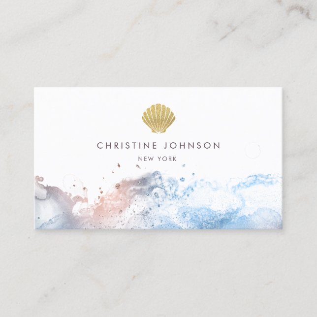 seashell logo design business card (Front)