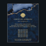 seashell logo on blue design flyer<br><div class="desc">beauty salon professional makeup artist flyer</div>