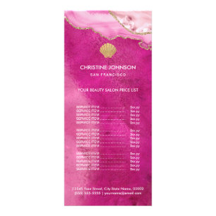 seashell logo price list on pink rack card