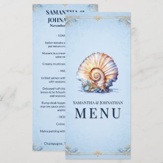 Seashell luxury beach menu vintage shell