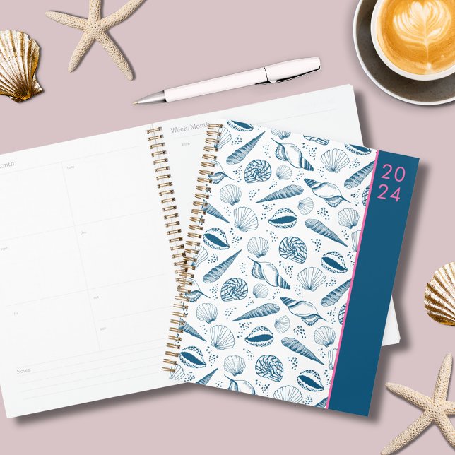Seashell Nautical Beach pattern Planner (Seashell nautical coastal planner. )