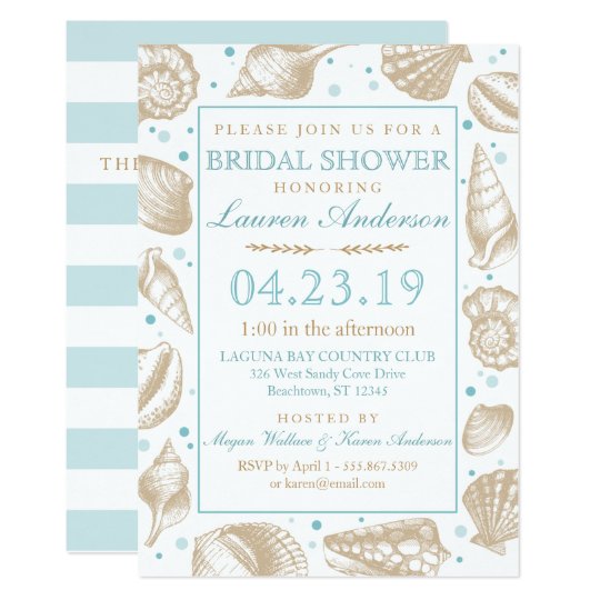 Seashell Nautical Beach Wedding | Bridal Shower Card