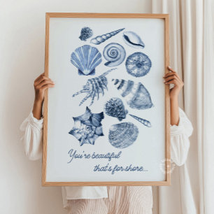 Seashell Nursery Print Personalized Quote