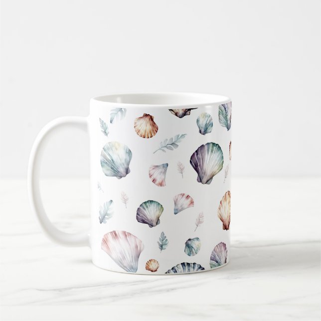 Seashell Ocean Beach Sea Shell Design 358 Coffee Mug (Left)
