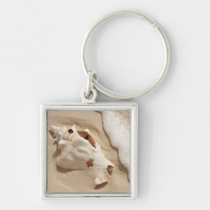 Seashell On Beach Grand Turk Caribbean Island Keychain