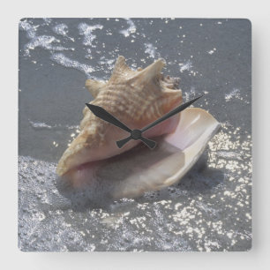 Seashell On Beach Sanibel Island, Florida Square Wall Clock