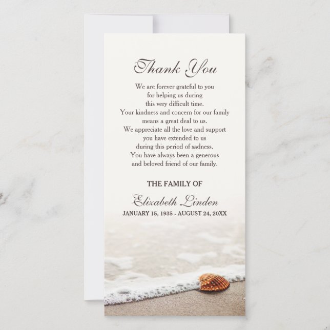 Seashell on the Beach | Sympathy Thank You (Front)