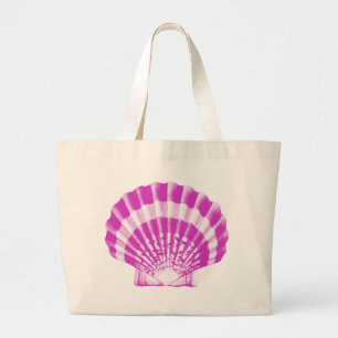 Seashell - orchid and white large tote bag