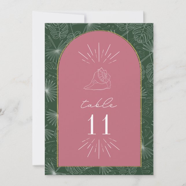 Seashell Palm Beach Wedding Numéro de table (Devant)