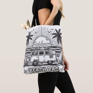 Seashell Paradise Colouring Van Tote Bag