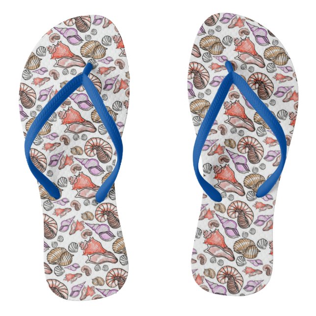 Seashell Pattern  Flip Flops (Footbed)