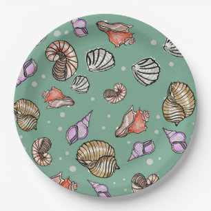 Seashell Pattern Paper Plate