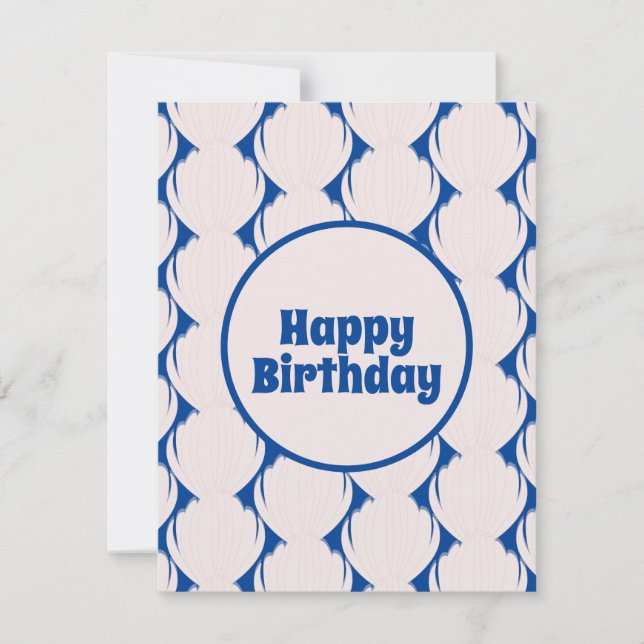 Seashell Pattern Pink Blue Birthday (Front)