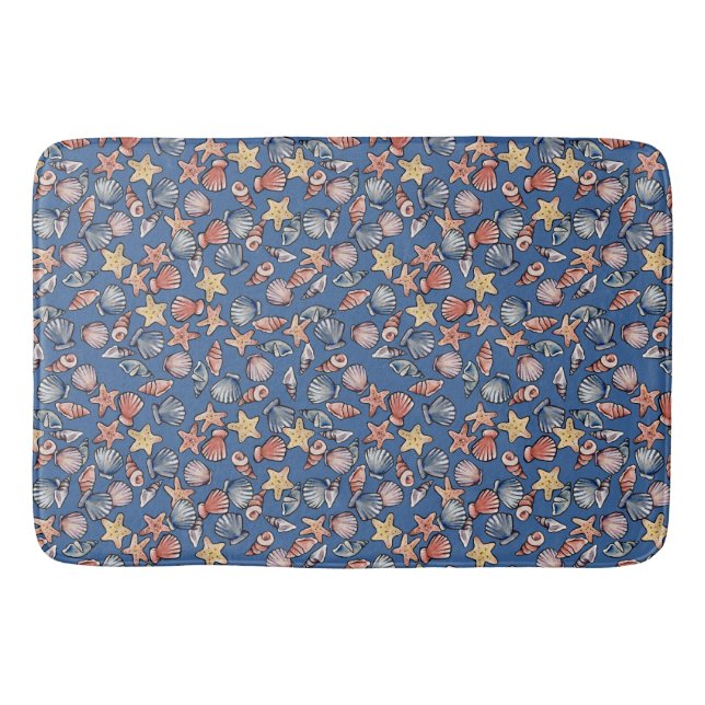Seashell Pattern Seashells Ocean Sea Shells        Bath Mat (Front)