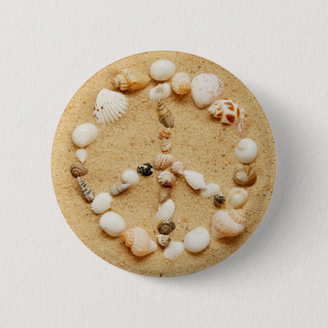 Seashell Peace Sign Button (Front)